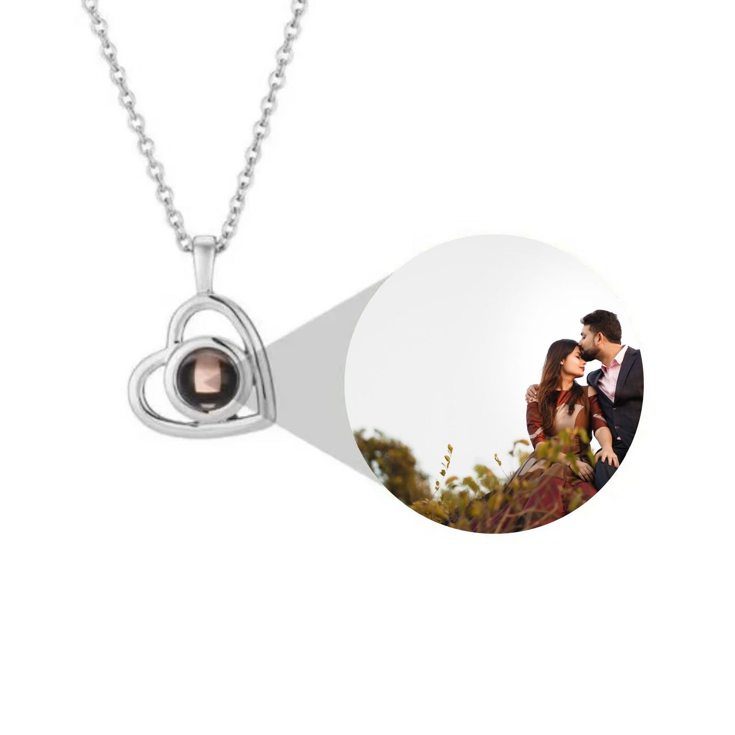 Gepersonaliseerde Hart fotoprojectie ketting